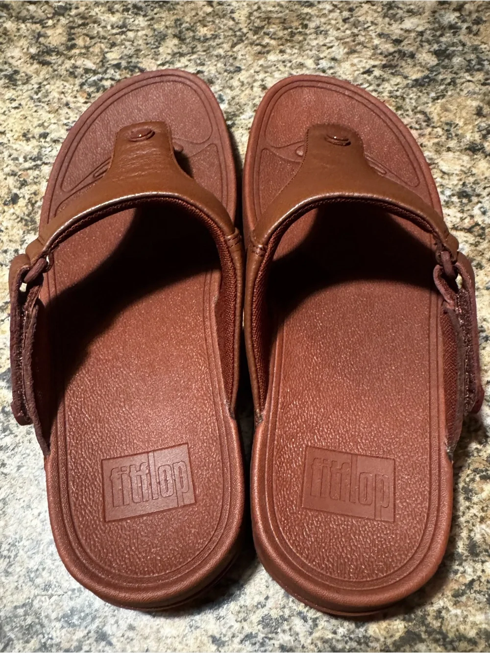 Men's Fitflop Mens Trakk II Brick Red Slip-On Thong Sandals Shoes Sz 13 leather